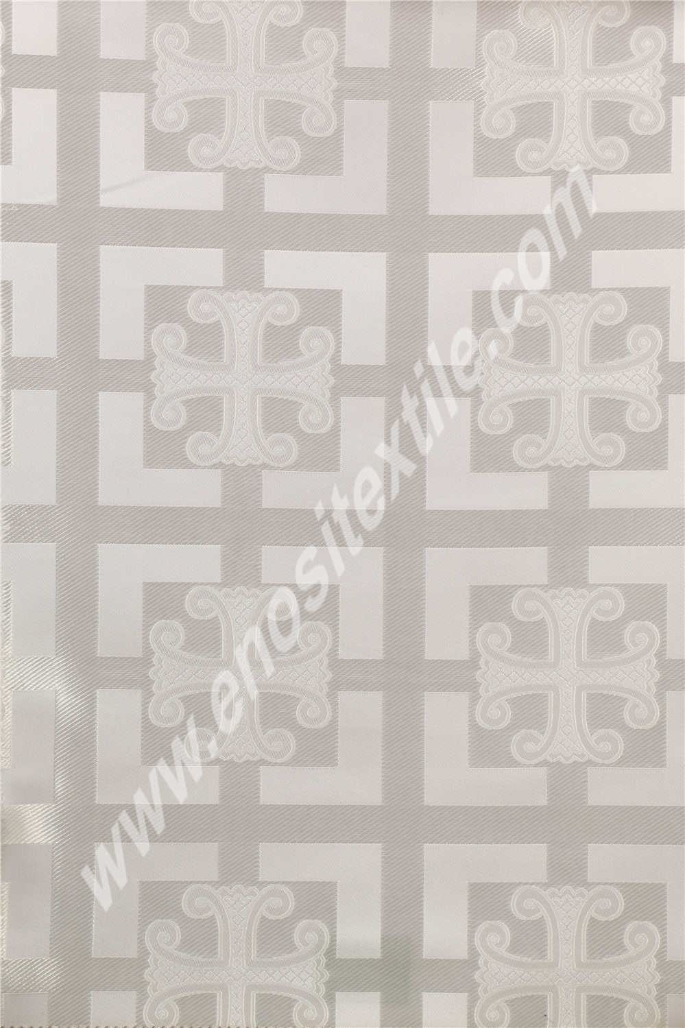 KL-011 White-Silver Brocade Fabrics